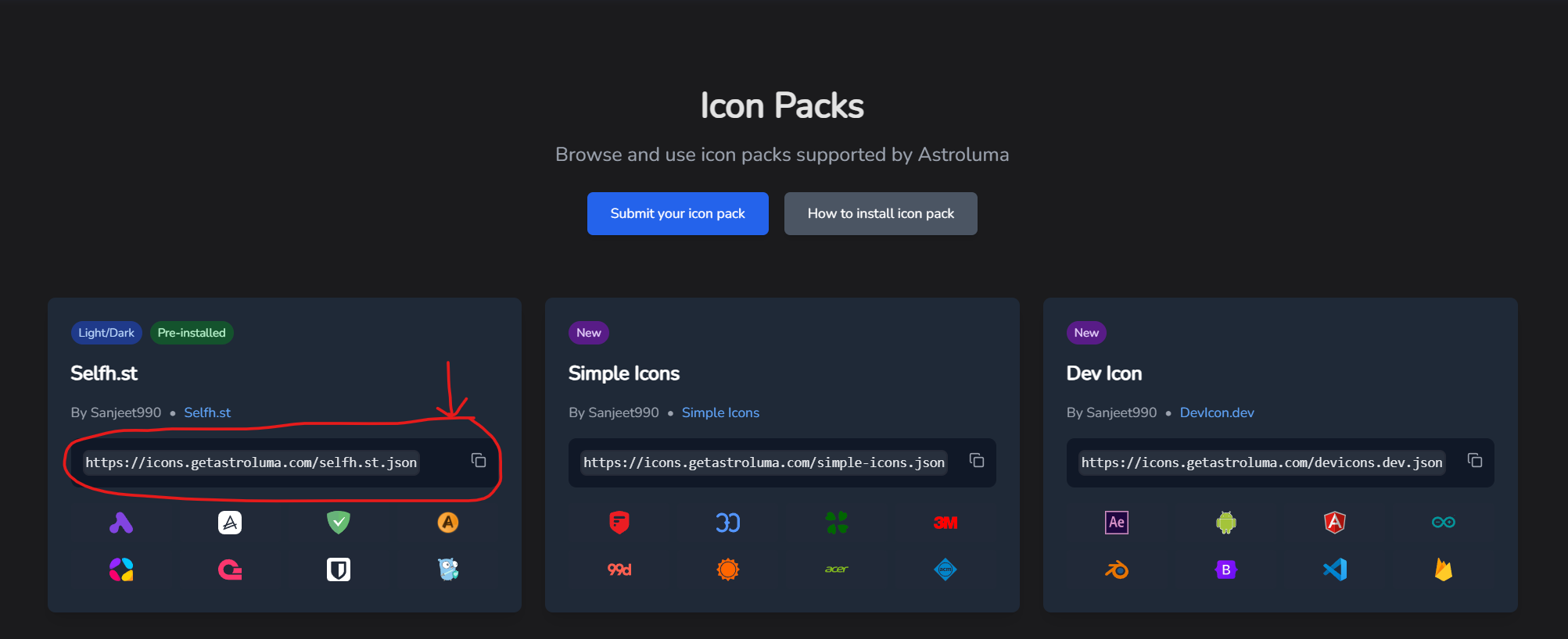 Icon Packs Management